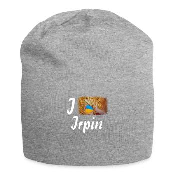 J’adore le drapeau de la ville ukrainienne d’Irpin - Bonnet en jersey - gris chiné - Devant