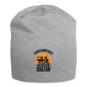 Ferroequinologist Train Railfan Locomotive Hobby - Jersey Beanie - heather grey - Front
