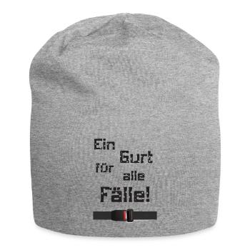 Ein Gurt für alle Fälle - Jersey-Beanie - Grau meliert - Vorne