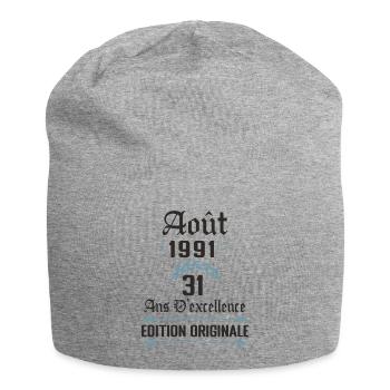 31 ans anniversaire aout 1991 - Bonnet en jersey - gris chiné - Devant