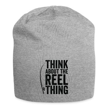 Pensez au passe-temps de pêche Reel Thing - Bonnet en jersey - gris chiné - Devant