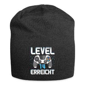 Level 14 Erreicht Gamer - Jersey-Beanie - Anthrazit - Vorne