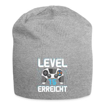Level 15 Erreicht Gamer - Jersey-Beanie - Grau meliert - Vorne