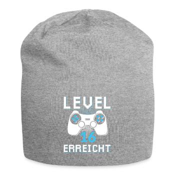Level 16 Erreicht Gamer - Jersey-Beanie - Grau meliert - Vorne