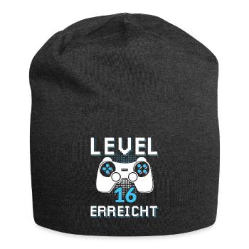 Level 16 Erreicht Gamer - Jersey-Beanie - Anthrazit - Vorne