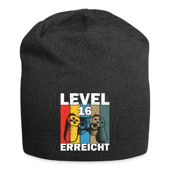 Level 16 Erreicht Gamer - Jersey-Beanie - Anthrazit - Vorne