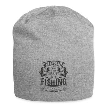My Favorite thing to do is fishing gift fishing - Jersey Beanie - heather grey - Front