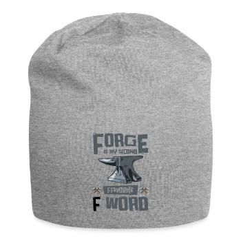 Schmiedeschmiede F Wort Messerherstellung - Jersey-Beanie - Grau meliert - Vorne