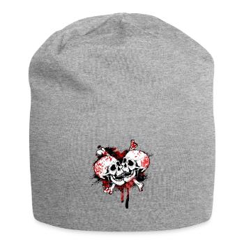 Squelette gothique dégoulinant Aimez vos tendres baisers - Bonnet en jersey - gris chiné - Devant