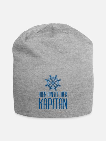 Kapitän Segeln Segler Ich bin der Kapitän - Jersey-Beanie - Grau meliert