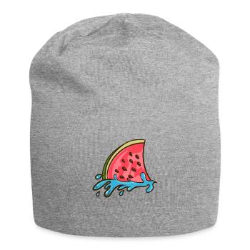 Shark Fin As Watermelon - Jersey Beanie - heather grey - Front