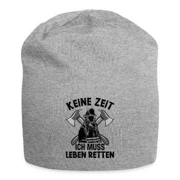 Feuerwehrfrau - Jersey-Beanie - Grau meliert - Vorne