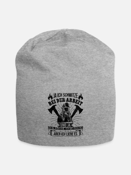 Feuerwehrfrau - Jersey-Beanie - Grau meliert