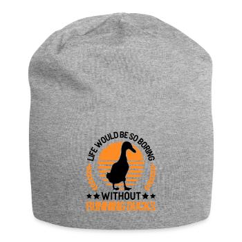 Indian Running Gift Running Duck - Jersey Beanie - heather grey - Front