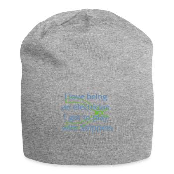 Chemise d’électricien, j’adore être électricien - Bonnet en jersey - gris chiné - Devant