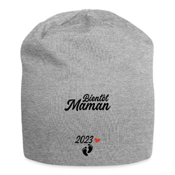 Bientôt Maman 2023 Future Mère Annonce Grossesse - Bonnet en jersey - gris chiné - Devant