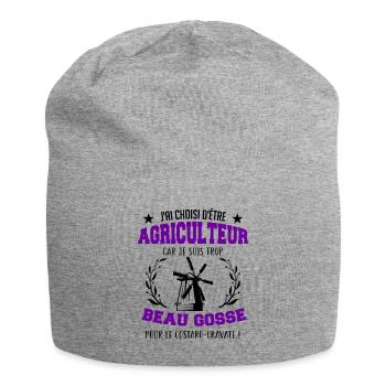 j'ai choisi d'être agriculteur beau gosse - Bonnet en jersey - gris chiné - Devant