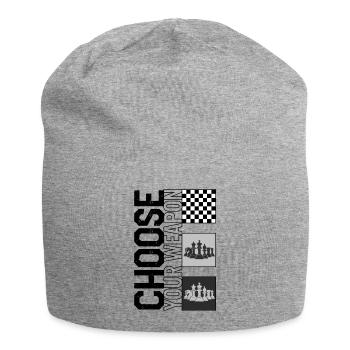 Chess Lover Shirt, Choose Your Weapon Board Game - Jersey Beanie - heather grey - Front
