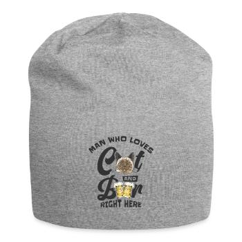 L’homme, les chats et la consommation de bière - Bonnet en jersey - gris chiné - Devant