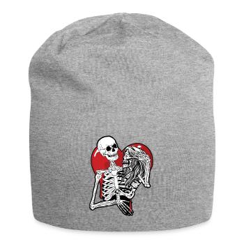 Till Death Midnight Lovers Gothic Skull Bones - Jersey Beanie - heather grey - Front