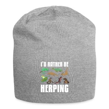 Ich Würde Eher Reptilien-amphibien Herpingen - Jersey-Beanie - Grau meliert - Vorne