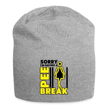 Pregnancy Funny Announcement I'm Having a Pee - Jersey Beanie - heather grey - Front