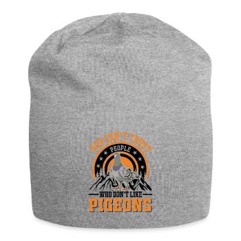 Taube Geschenk Taubenzüchter Brieftaube - Jersey-Beanie - Grau meliert - Vorne