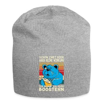 Schon zwei Bier aber noch keine Wirkung, Boostern! - Jersey-Beanie - Grau meliert - Vorne