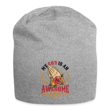 Mein Gott ist ein großartiger Gott. - Jersey-Beanie - Grau meliert - Vorne