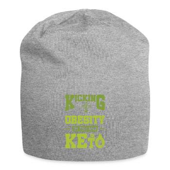 Keto-Diät Ketogene Ernährung Diätassistent - Jersey-Beanie - Grau meliert - Vorne