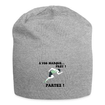 À vos marques.. Prêts? Partez! - Bonnet en jersey - gris chiné - Devant