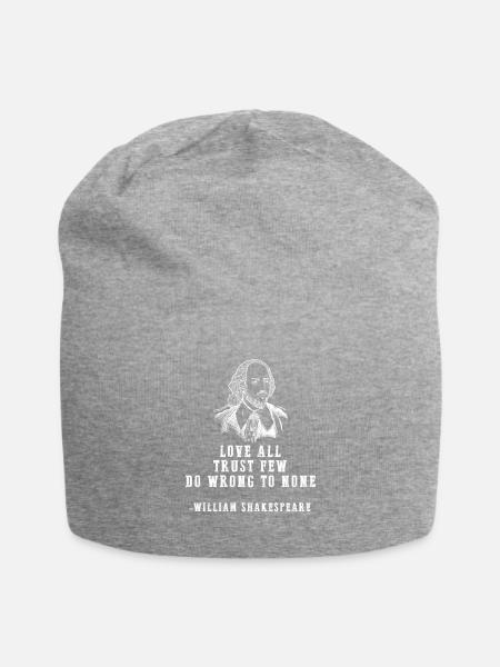 Love All William Shakespeare Quote Literature - Jersey Beanie - heather grey