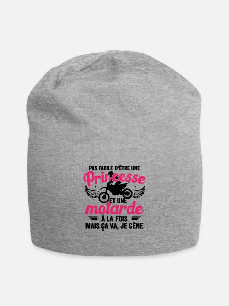 Princesse Et Motarde À La Fois Idée Cadeau Moto - Bonnet en jersey - gris chiné