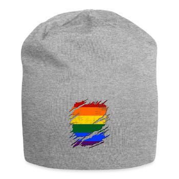 LGBT Rainbow Gay Pride Homo Lesbian Gay - Jersey Beanie - heather grey - Front
