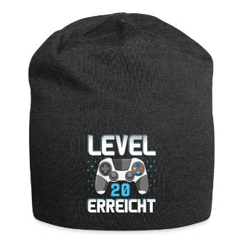 Level 20 Erreicht Gamer - Jersey-Beanie - Anthrazit - Vorne