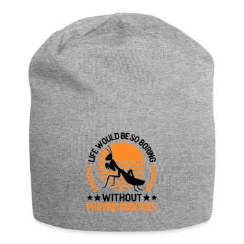 Gottesanbeterin Geschenk Mantis Fangschrecke - Jersey-Beanie - Grau meliert - Vorne