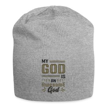 Mein Gott ist ein großartiger Gott. - Jersey-Beanie - Grau meliert - Vorne