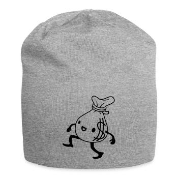 Gehender lebendiger Geldsack Comic - Jersey-Beanie - Grau meliert - Vorne