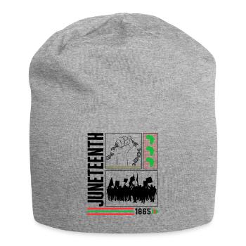 Juneteenth Shirt, 1865 Poing, Afro Femmes, Mélanine, - Bonnet en jersey - gris chiné - Devant