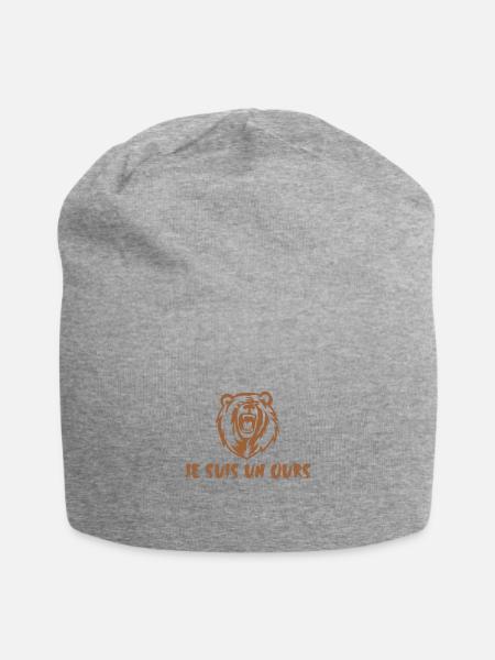 Je suis un ours - Bonnet en jersey - gris chiné