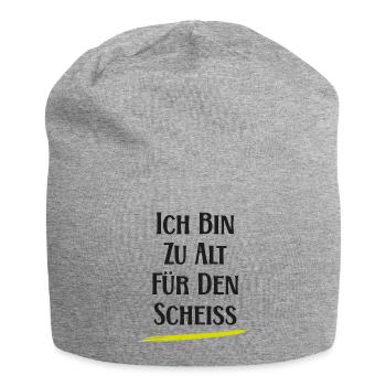 Ich bin zu alt für den Scheiß - witzige Sprüche - Jersey-Beanie - Grau meliert - Vorne