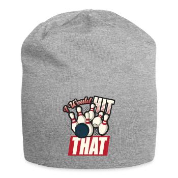 Je frapperais ce drôle de bowling retro bowler - Bonnet en jersey - gris chiné - Devant