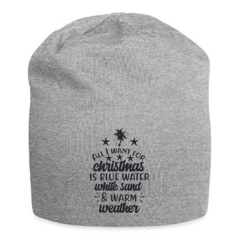 Weihnachten - Warmes Wasser - Weißer Sand -Wärme - Jersey-Beanie - Grau meliert - Vorne