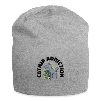 Catnip Addiction Cat Owner Pet Cat Parent - Jersey Beanie - heather grey - Front