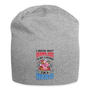 I Rescue Craft Supplies I'm Not A Hoarder Crafter - Jersey Beanie - heather grey - Front