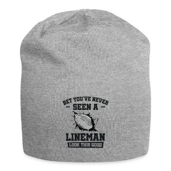 Football Lineman Leben Lustig Gutaussehend - Jersey-Beanie - Grau meliert - Vorne