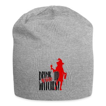 Drink up Wine Witches - Halloween - Jersey-Beanie - Grau meliert - Vorne