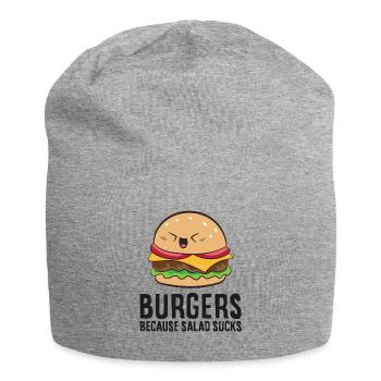 Burgers Because Salad Sucks Love Hamburgers - Jersey Beanie - heather grey - Front