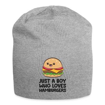 Nur ein Junge, der Hamburger liebt - Jersey-Beanie - Grau meliert - Vorne