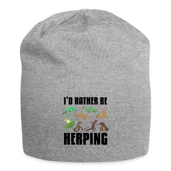 Ich Würde Eher Reptilien-amphibien Herpingen - Jersey-Beanie - Grau meliert - Vorne